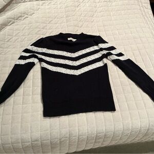 LOFT Black and White Striped Sweater